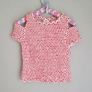Zara Kids sz 7 Shirred Top with Shoulder Cutouts